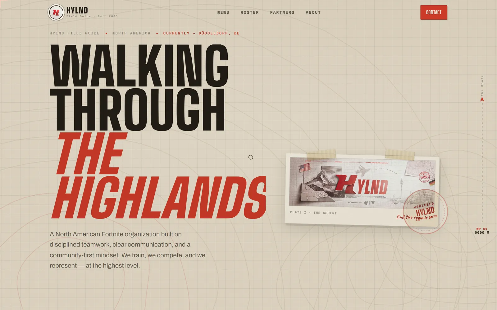 HYLND; esports organization field-guide website
