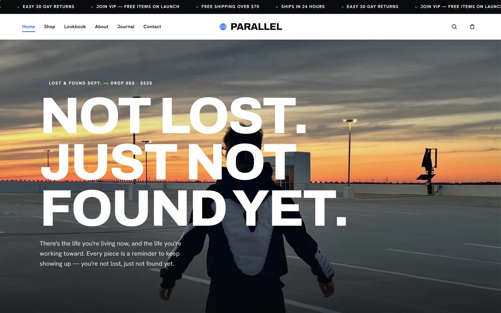 Parallel; apparel e-commerce website